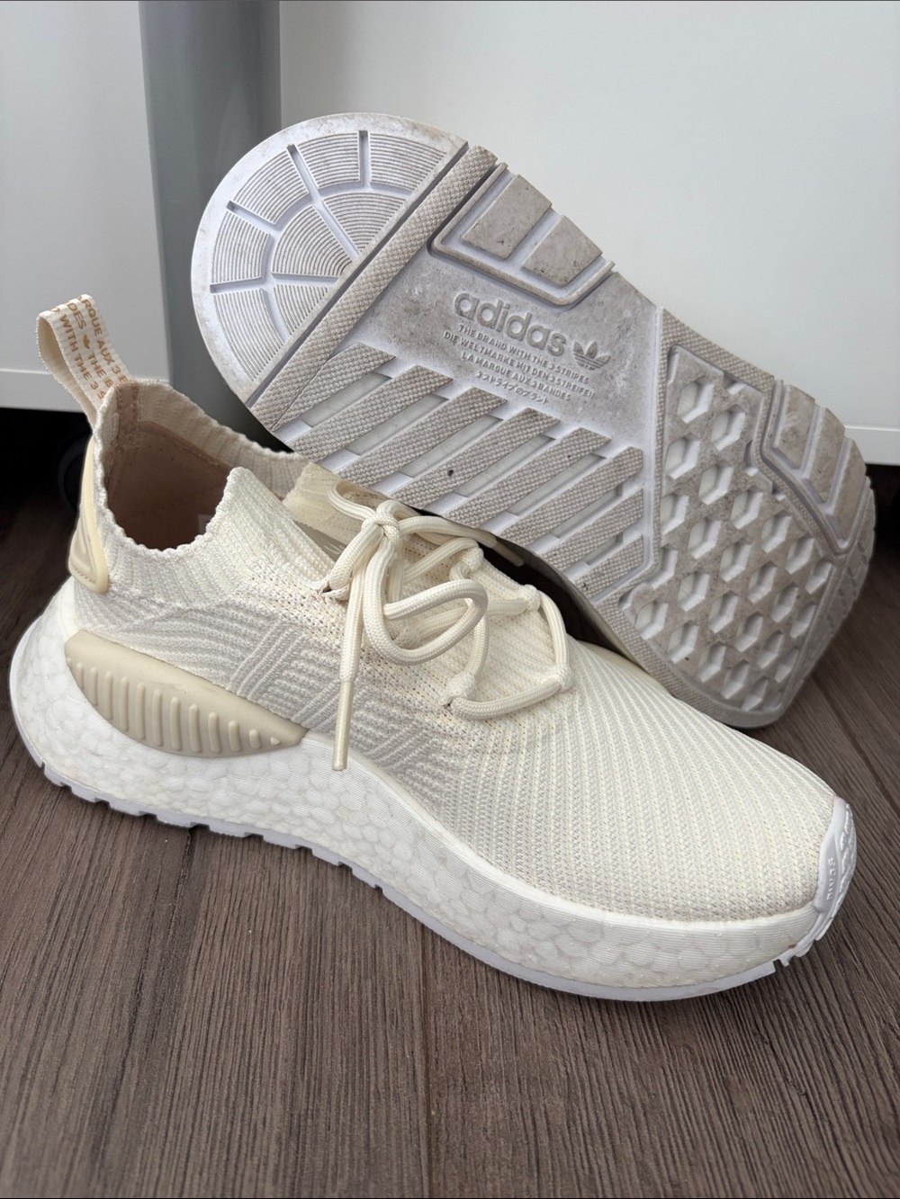 adidas NMDs Off-White Knit Sneakers. Women’s size 6